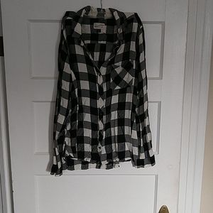 Black and cream button-up shirt